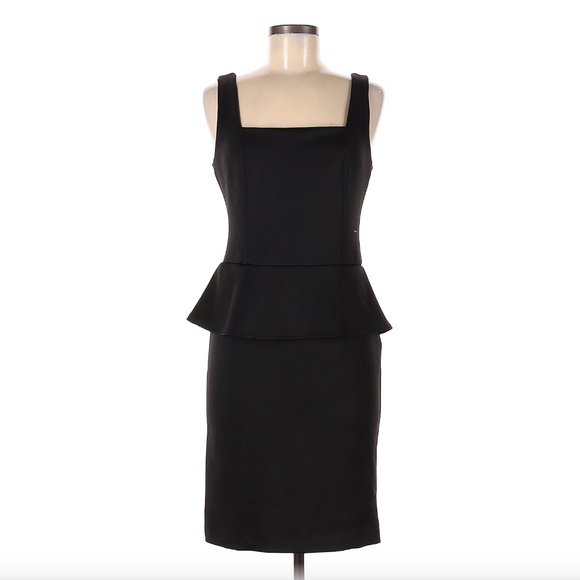 Black Peplum Dress by ECI Size 8 - Picture 1 of 2